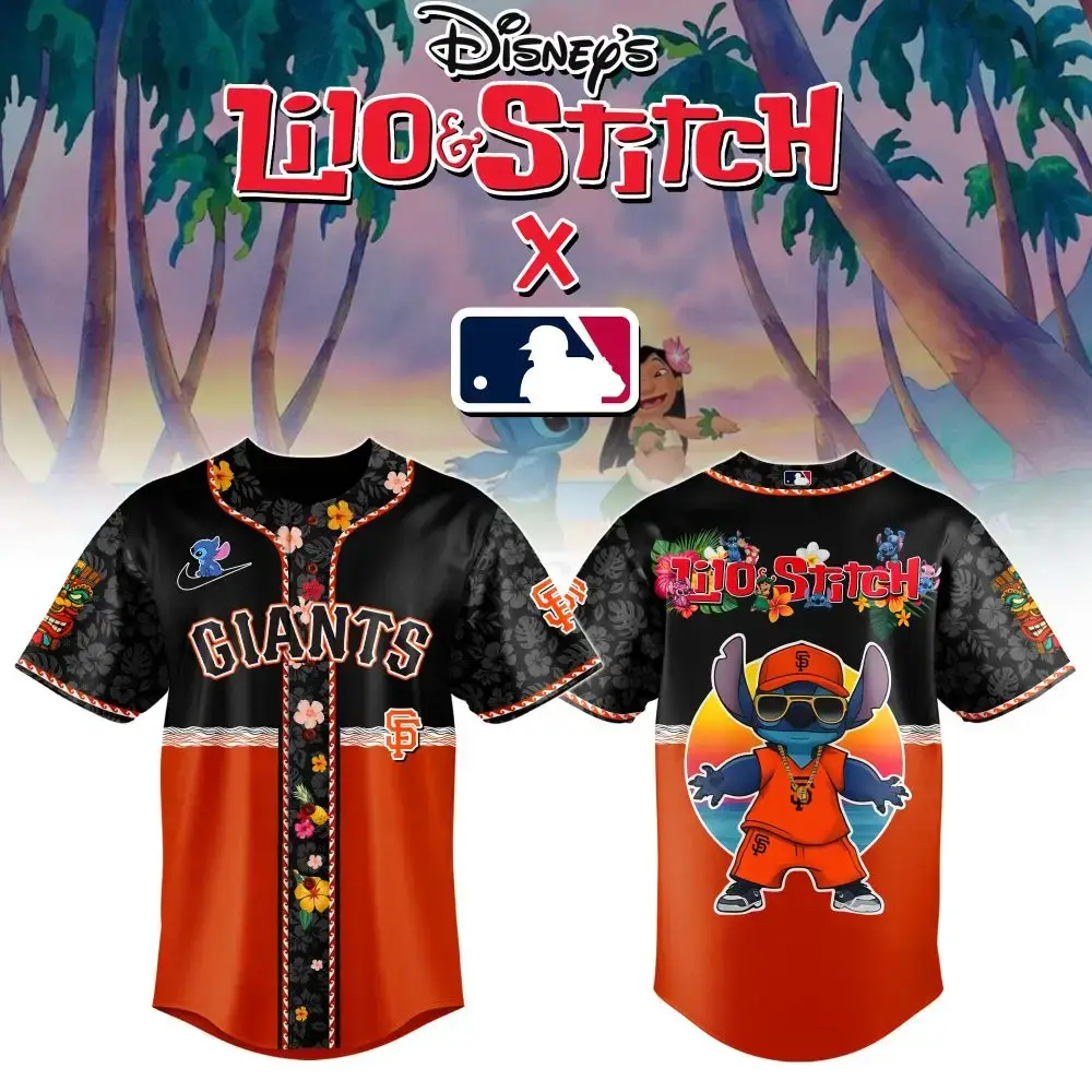 San Francisco Giants Mlb X Lilo & Stitch Custom Baseball Jersey Image