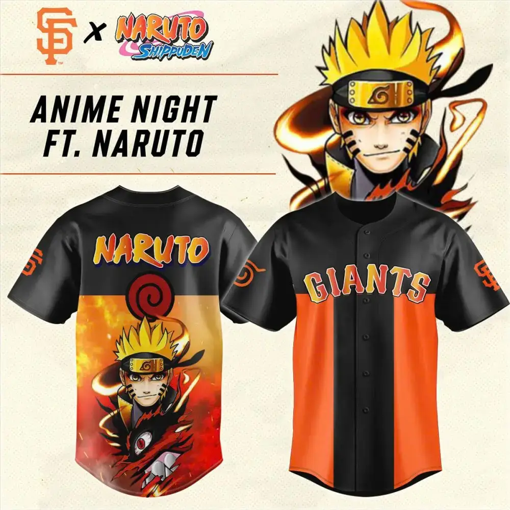 San Francisco Giants Mlb X Naruto Custom Baseball Jersey Image