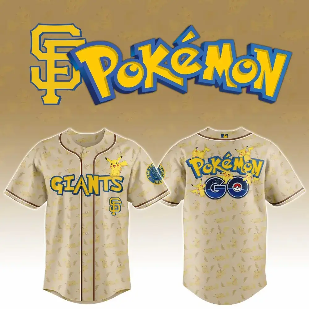 San Francisco Giants Mlb X Pokemon Go Custom Baseball Jersey Image