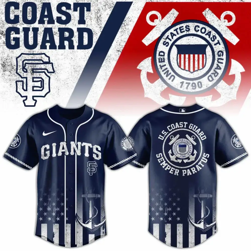 San Francisco Giants Mlb X Usa Coast Guard Custom Baseball Jersey Image