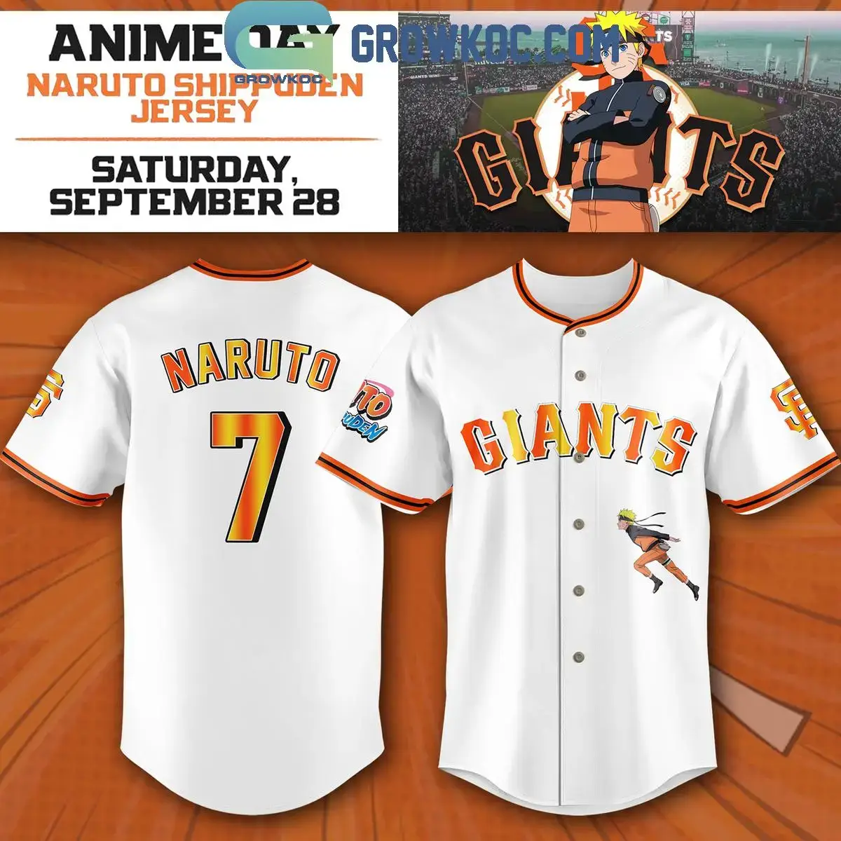 San Francisco Giants Naruto Shippuden 2024 Baseball Jersey Image