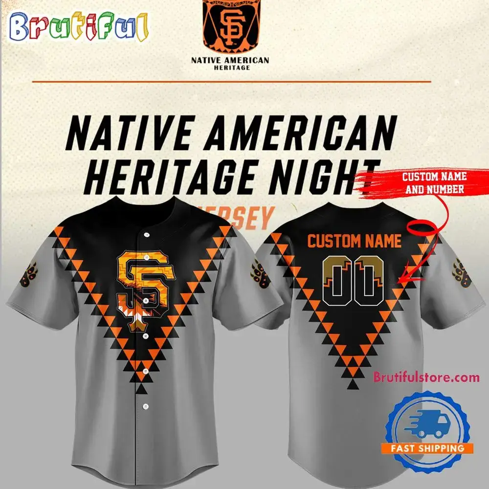 San Francisco Giants National American Heritage Night Orange Baseball Jersey Image