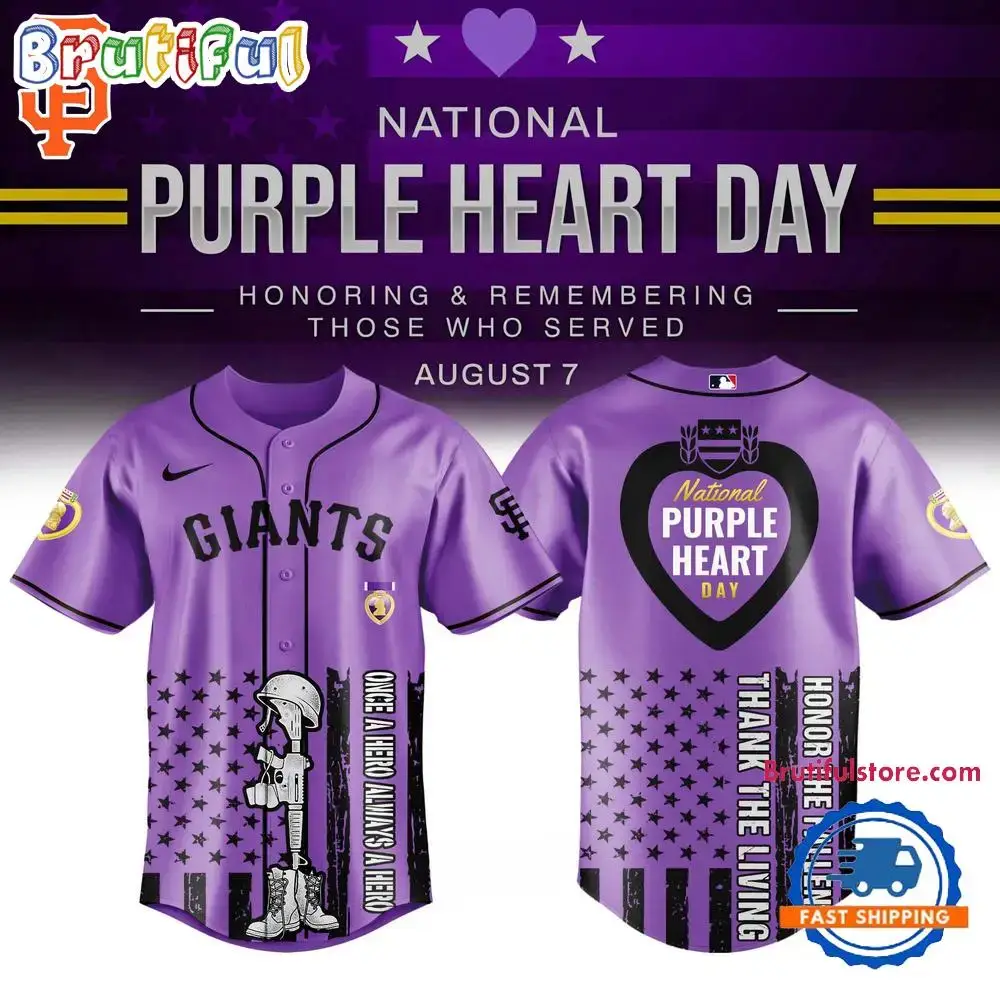 San Francisco Giants Purple Heart Day Baseball Jersey Image