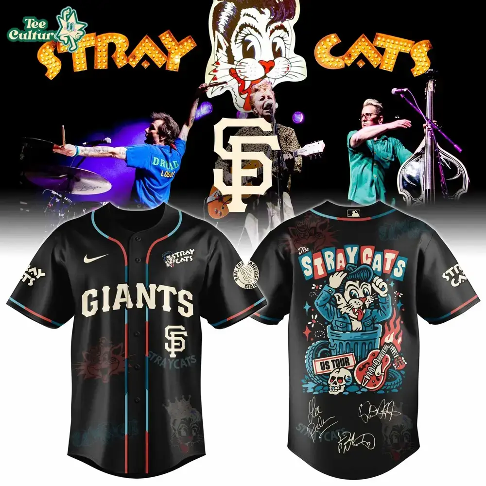 San Francisco Giants Stray Cats 2026 US Tour Inspired Baseball Jersey Image
