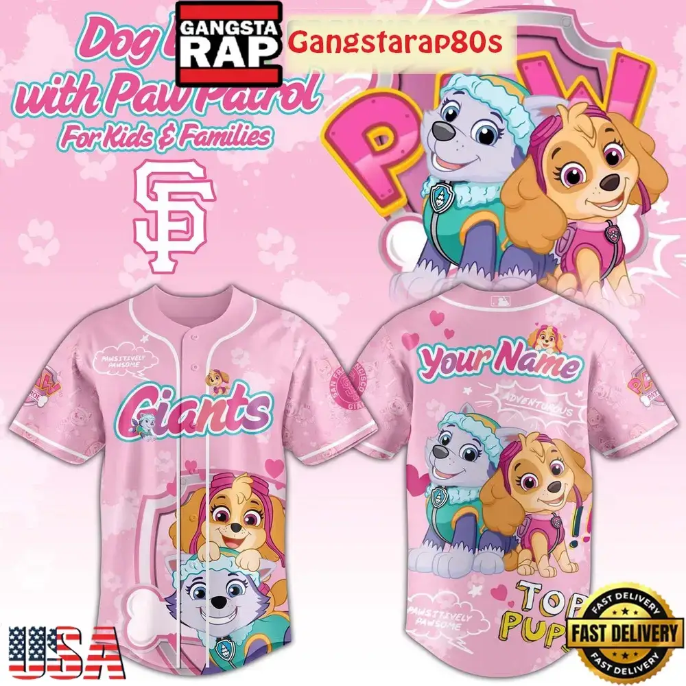 San Francisco Giants x Dog Day With Paw Patrol For Kid And Families 2025 Baseball Jersey Image