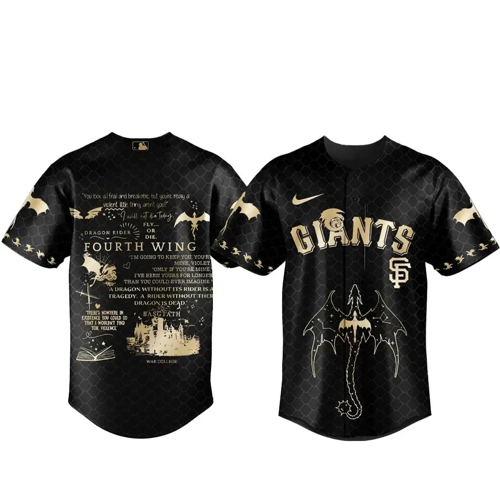San Francisco Giants x Fourth Wing Night 2026 Black Baseball Jersey Image