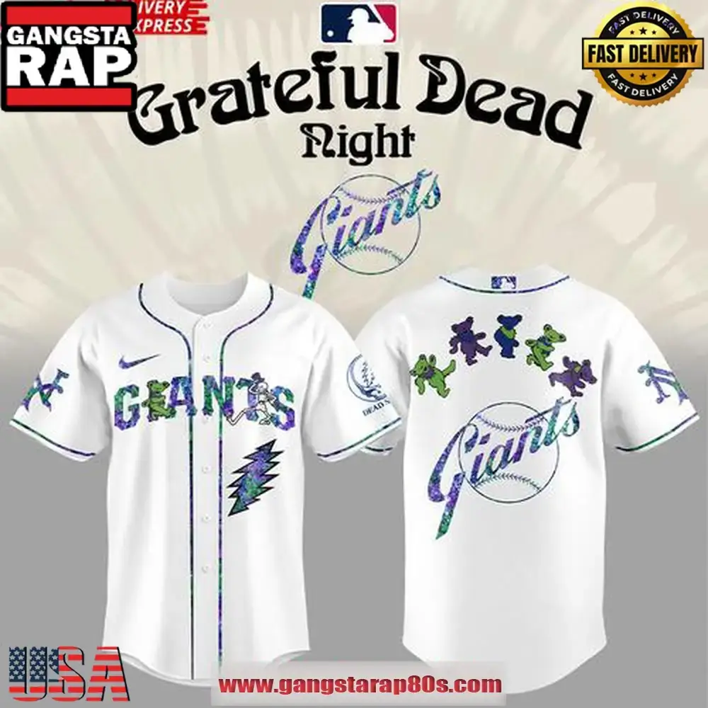 San Francisco Giants x Grateful Dead Dancing Bears Night Baseball Jersey Shirt Image
