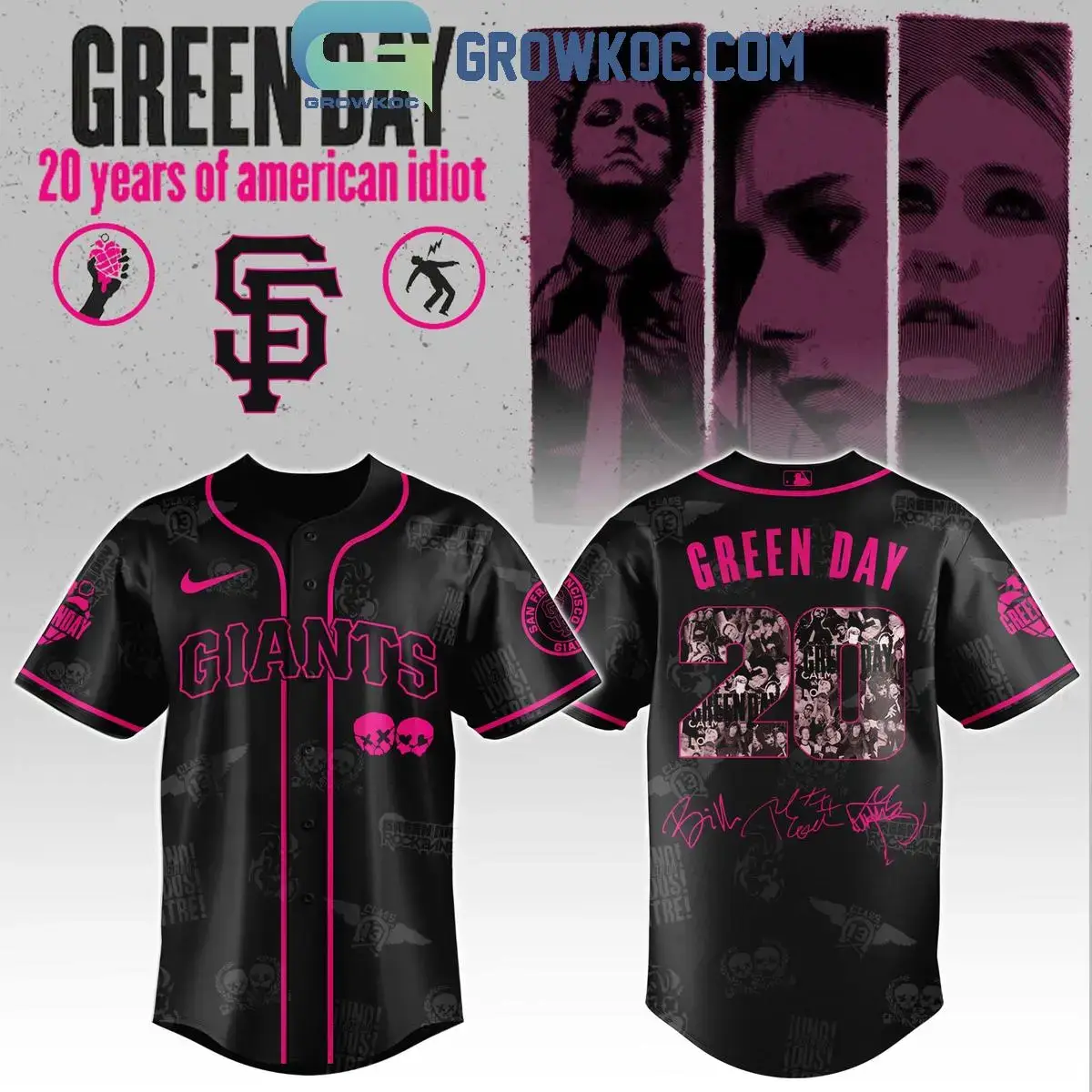 San Francisco Giants x Green Day 20 Years Of American Idiot 2025 Jersey Image