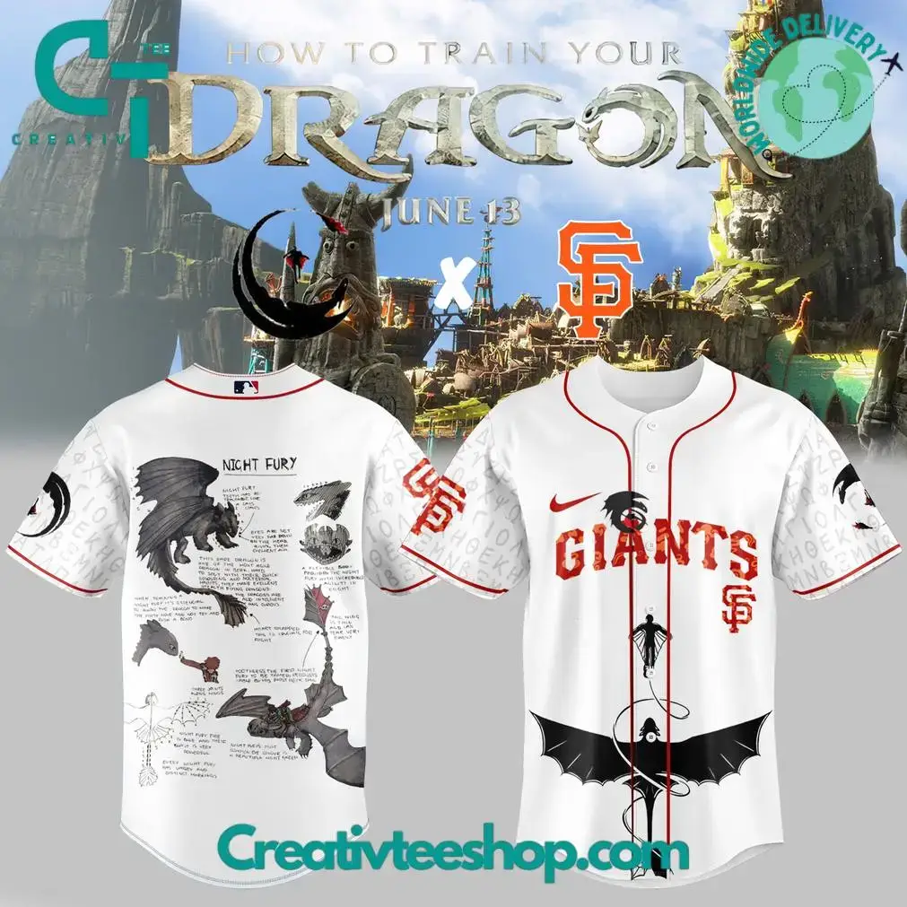 San Francisco Giants X How To Train Your Dragon Limited Edition Baseball Jersey Image