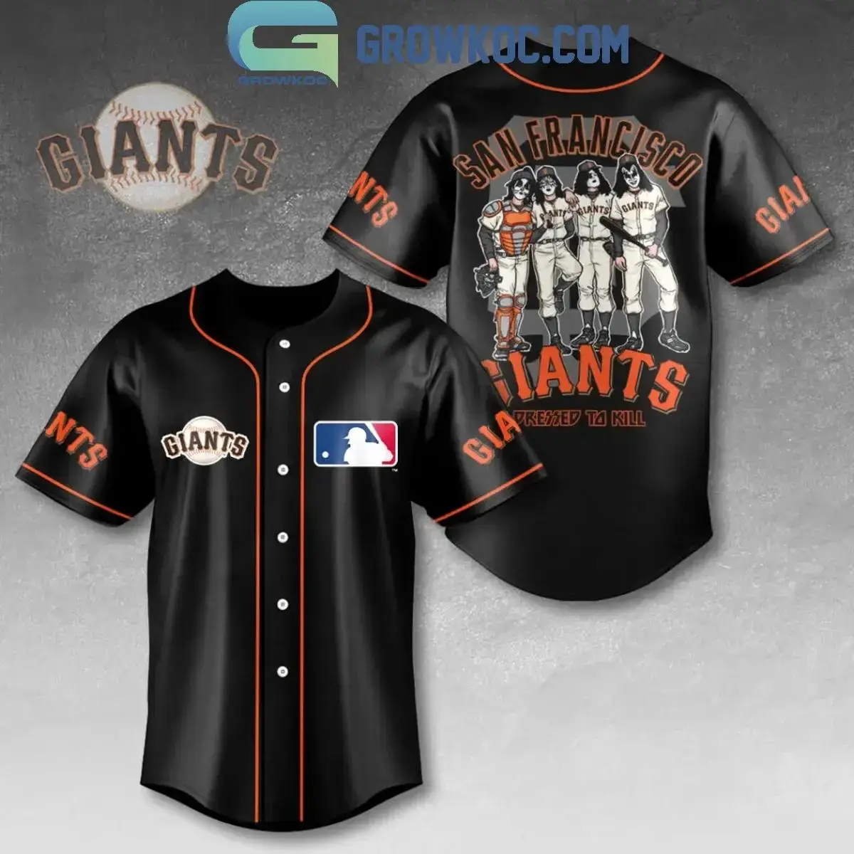 San Francisco Giants x Kiss Band Pressed To Kill Jersey Image