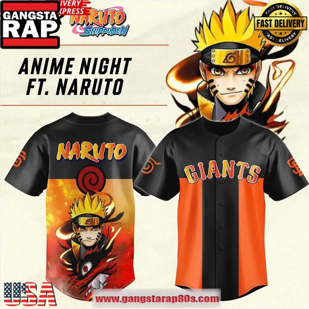 San Francisco Giants x NARUTO Night 2025 Baseball Jersey Shirt Image