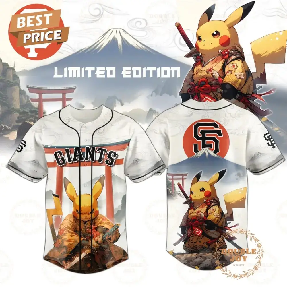 San Francisco Giants X Pikachu Samurai 2025 Limited Edition Baseball Jersey Image