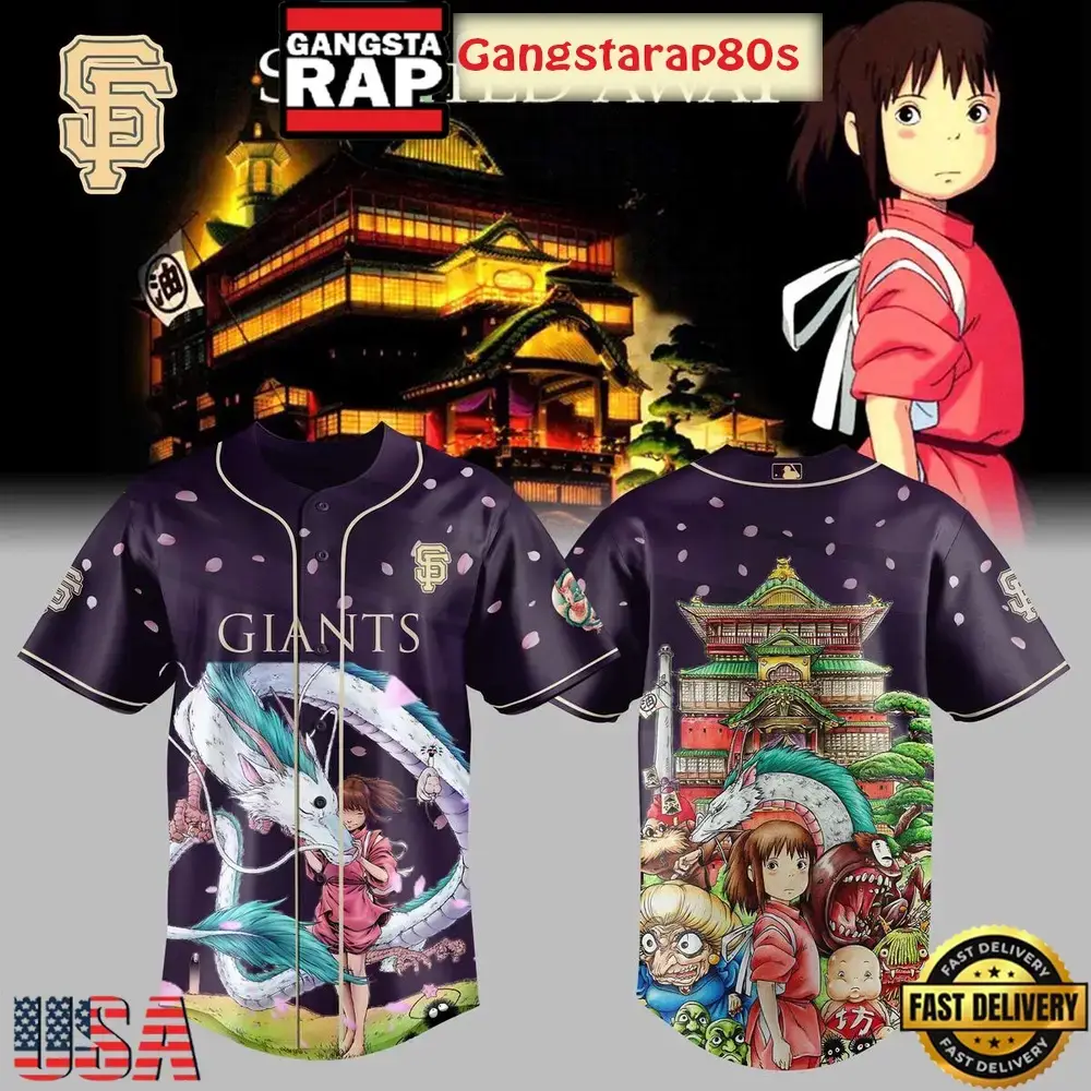San Francisco Giants x Spirited Away Studio Ghibli 2025 Baseball Jersey Shirt Image
