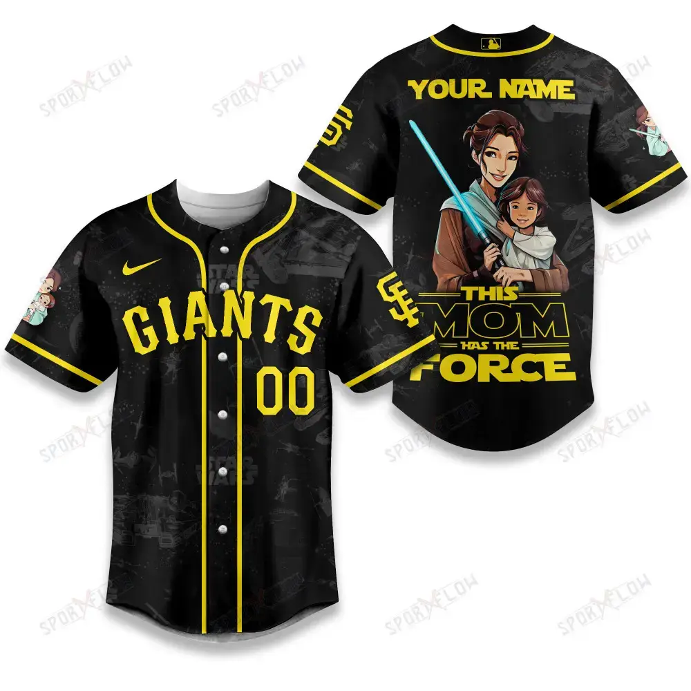 San Francisco Giants X Star Wars This Mom Has The Force Baseball Jersey Image