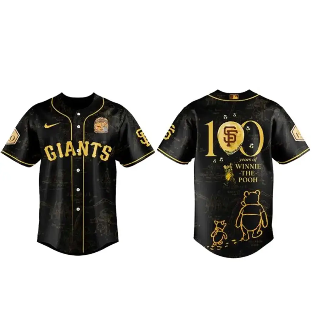 San Francisco Giants x Winnie The Pooh 100th Anniversary Baseball Jersey Image