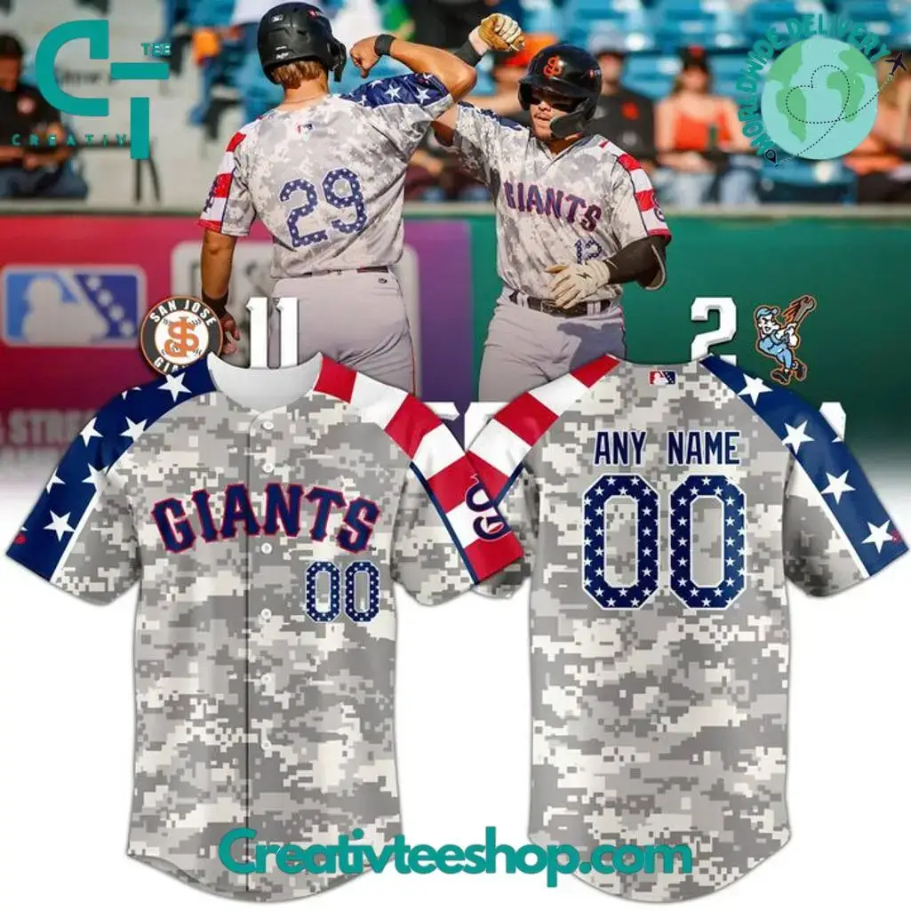 San Jose Giants X Military Appreciation 2025 Personalized Baseball Jersey Image