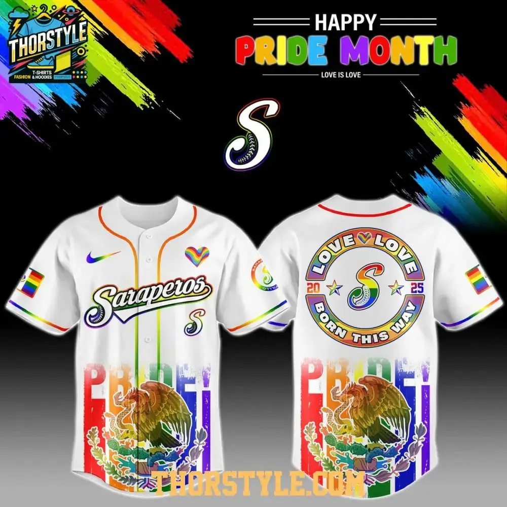 Saraperos De Saltillo 2025 Happy Pride Month Baseball Jersey Image