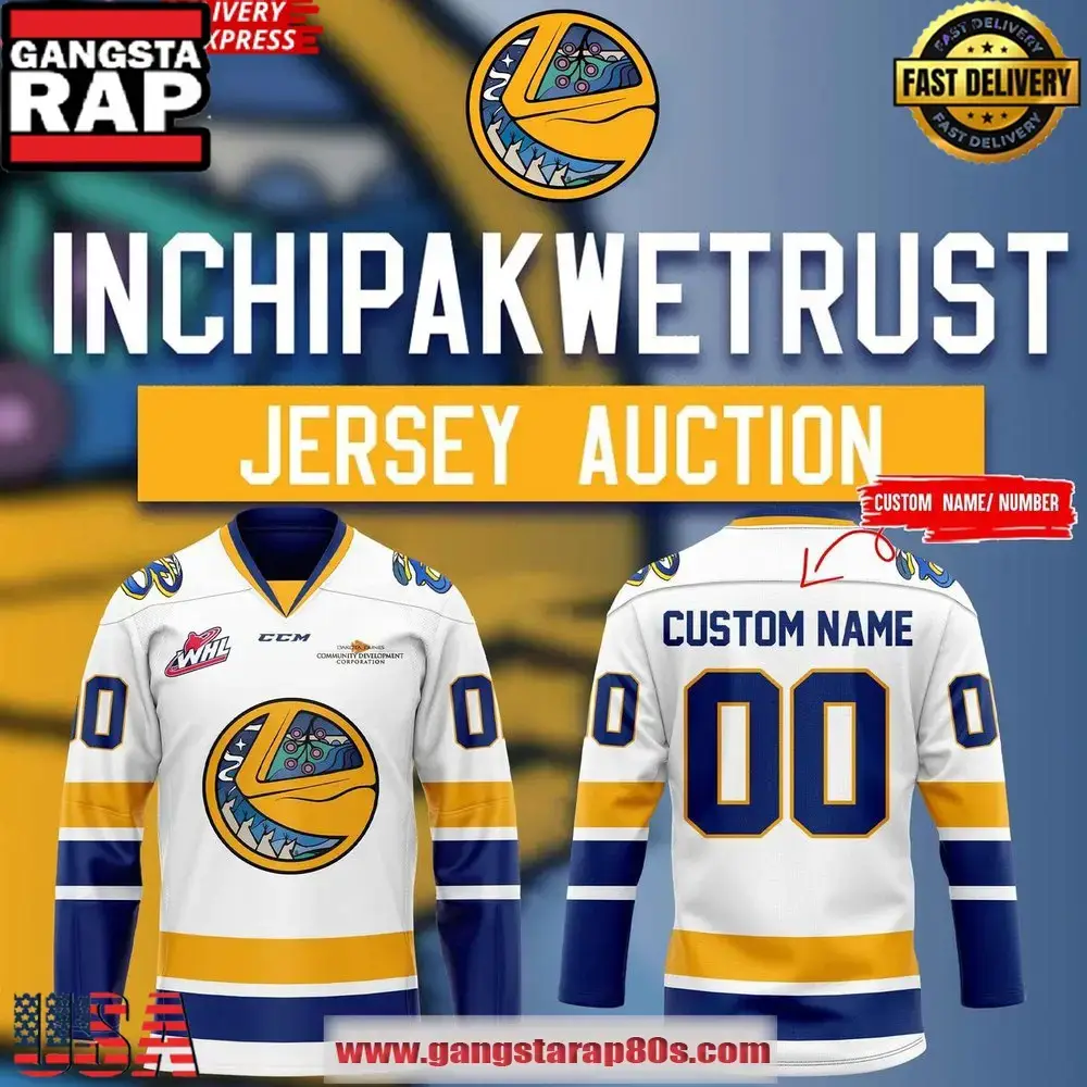 Saskatoon Blades Inchipakwetrust Special Custom Name Number Hockey Jersey Image