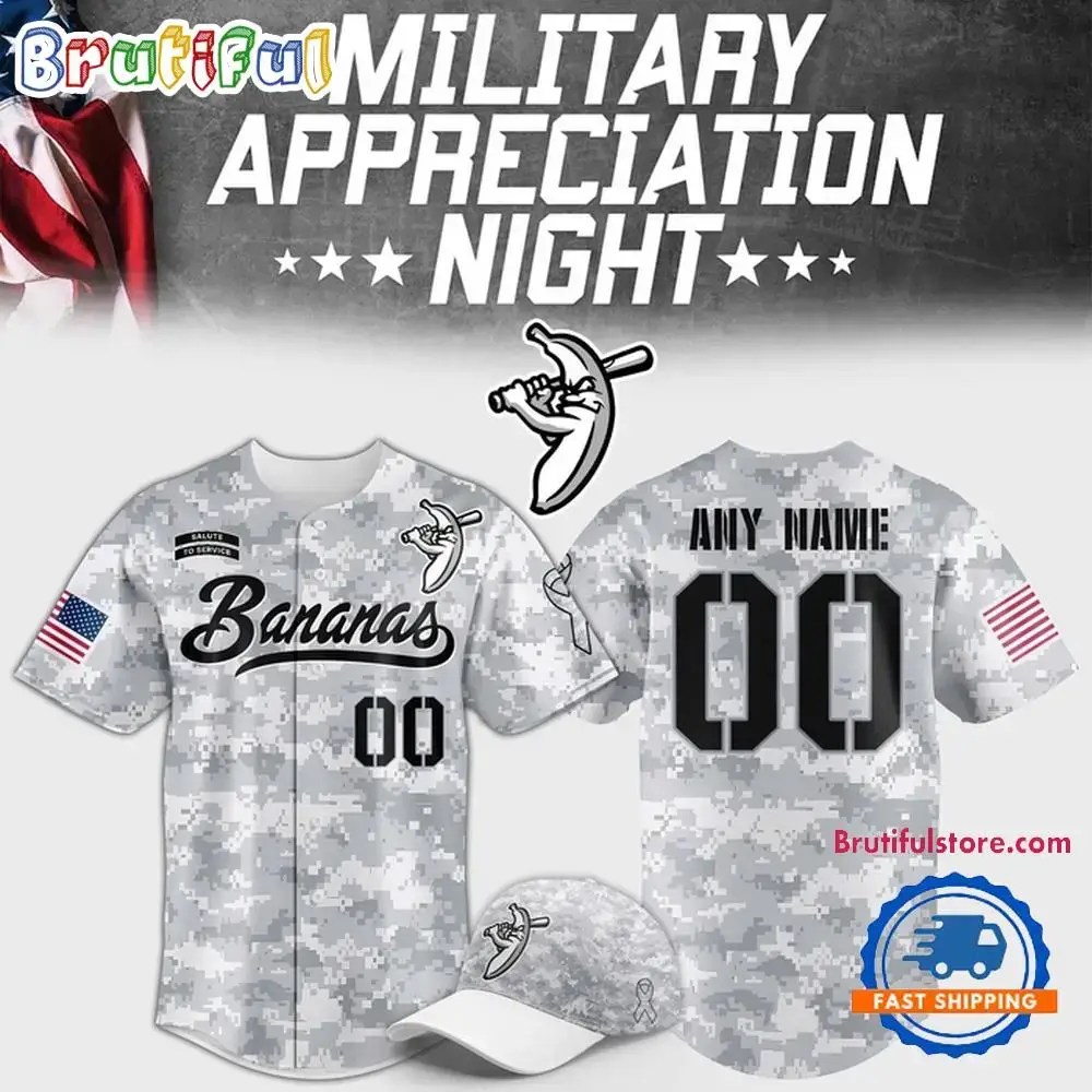 Savannah Bananas Military Appeciation 2025 Baseball Jersey Image