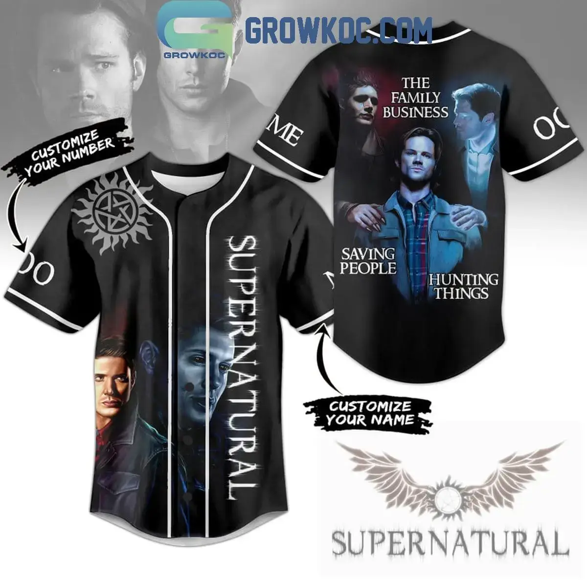 Saving People Hunting Things Supernatural Personalized Baseball Jersey Image