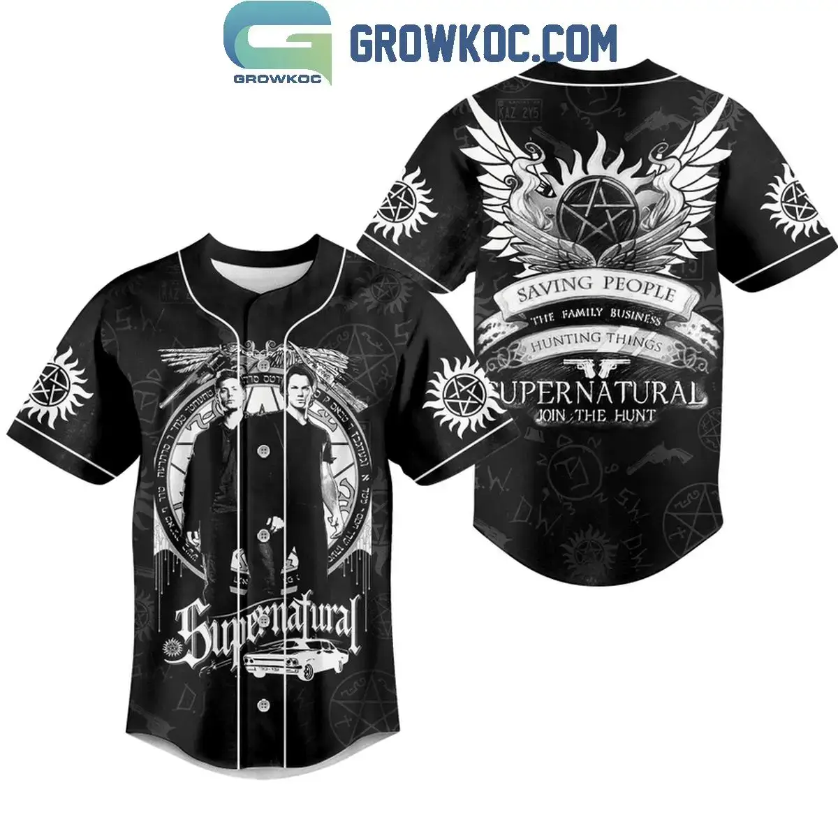 Saving People The Family Business Supernatural Series Personalized Baseball Jersey Image