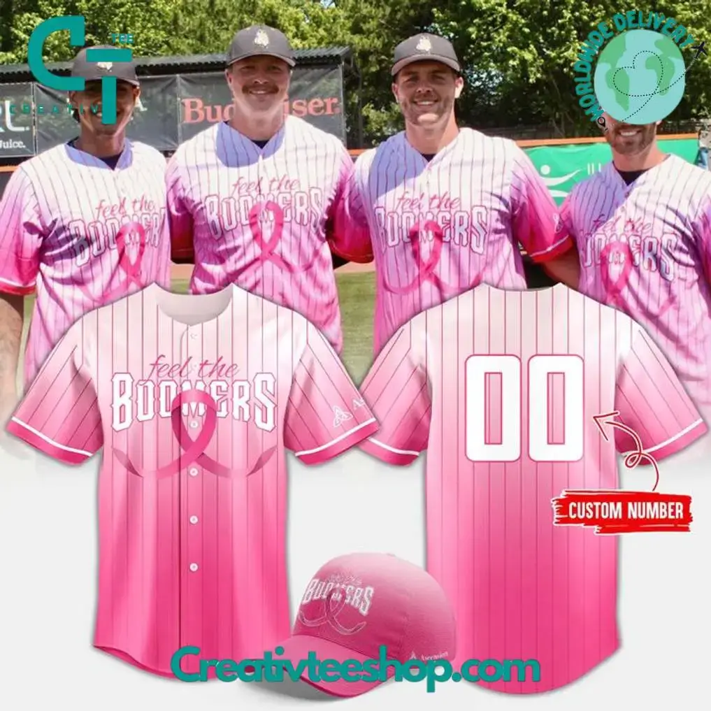 Schaumburg Boomers Cancer Awareness Personalized Baseball Jersey Image