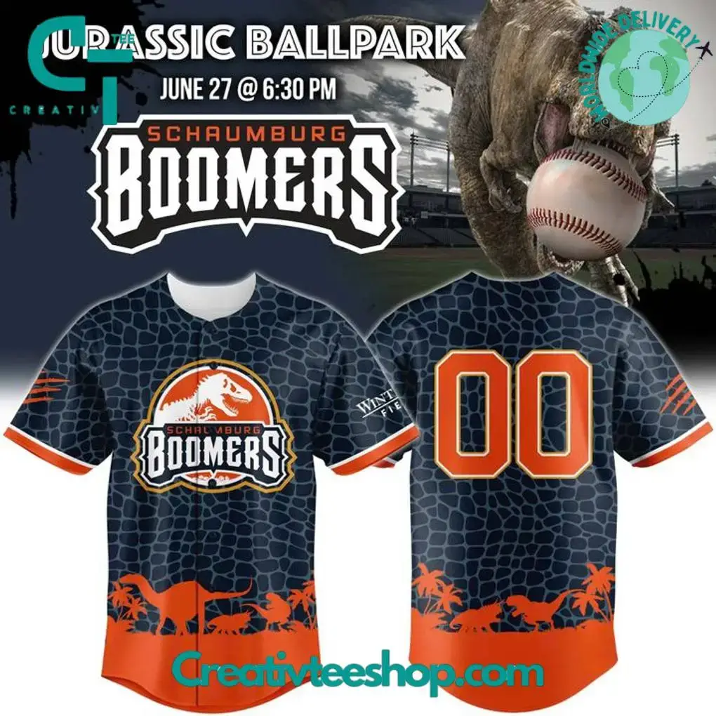 Schaumburg Boomers X Jurassic Ballpark 2025 Special Baseball Jersey Image