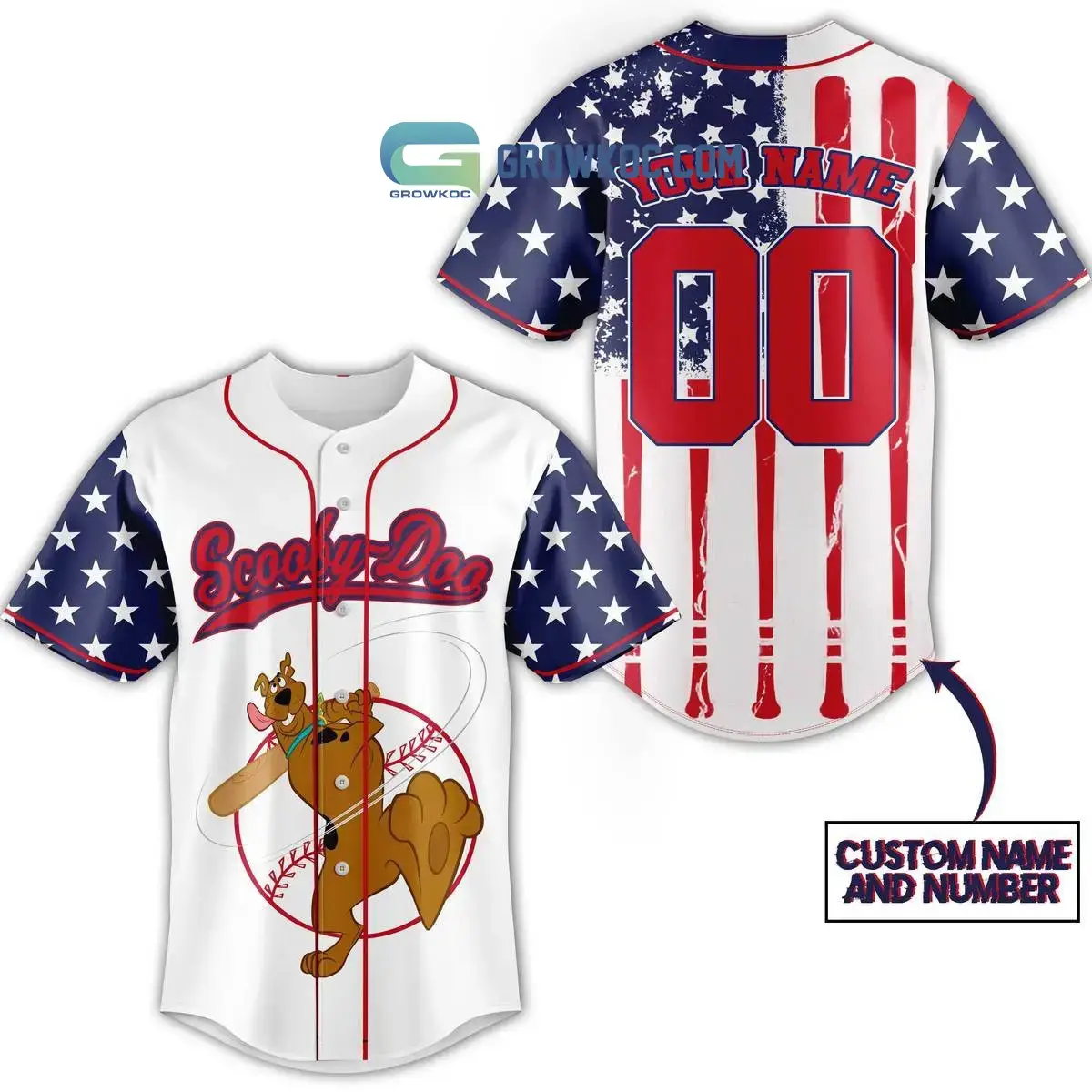 Scooby Doo 4 July United States Of American Personalized Baseball Jersey Image
