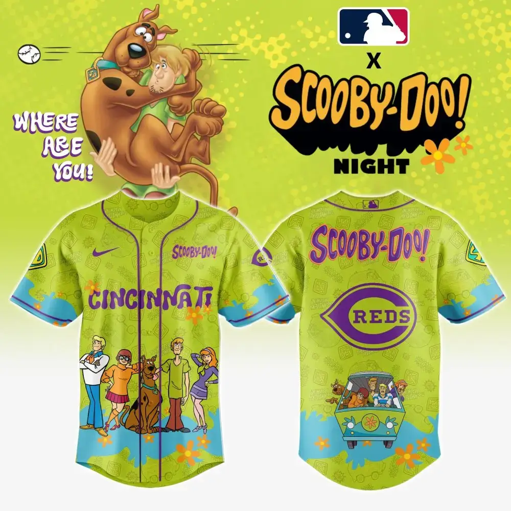 Scooby-Doo Cincinnati Reds Jersey - Limited Mlb Collaboration, Perfect For Fans! Image