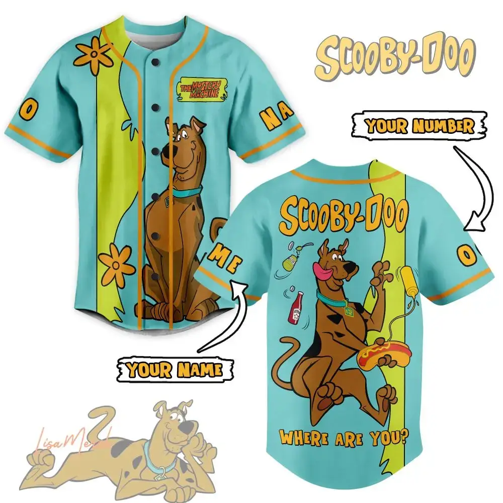 Scooby-Doo Customizable Baseball Jersey - Add Name & Number! Image