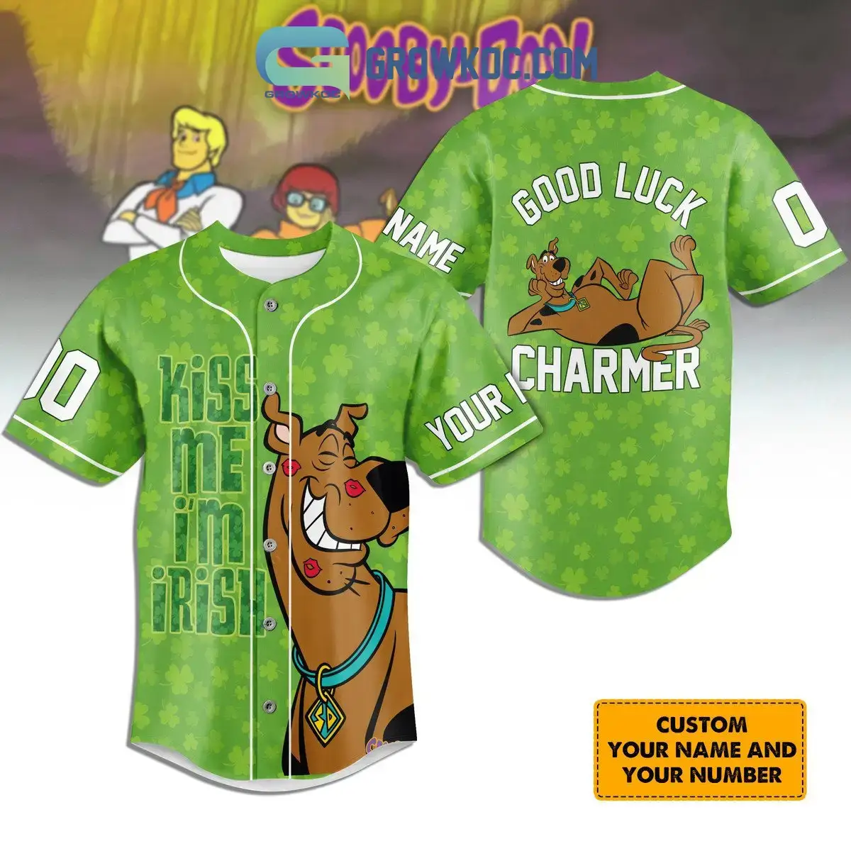 Scooby Doo I Am Irish St. Patrick's Day Personalized Baseball Jersey Image