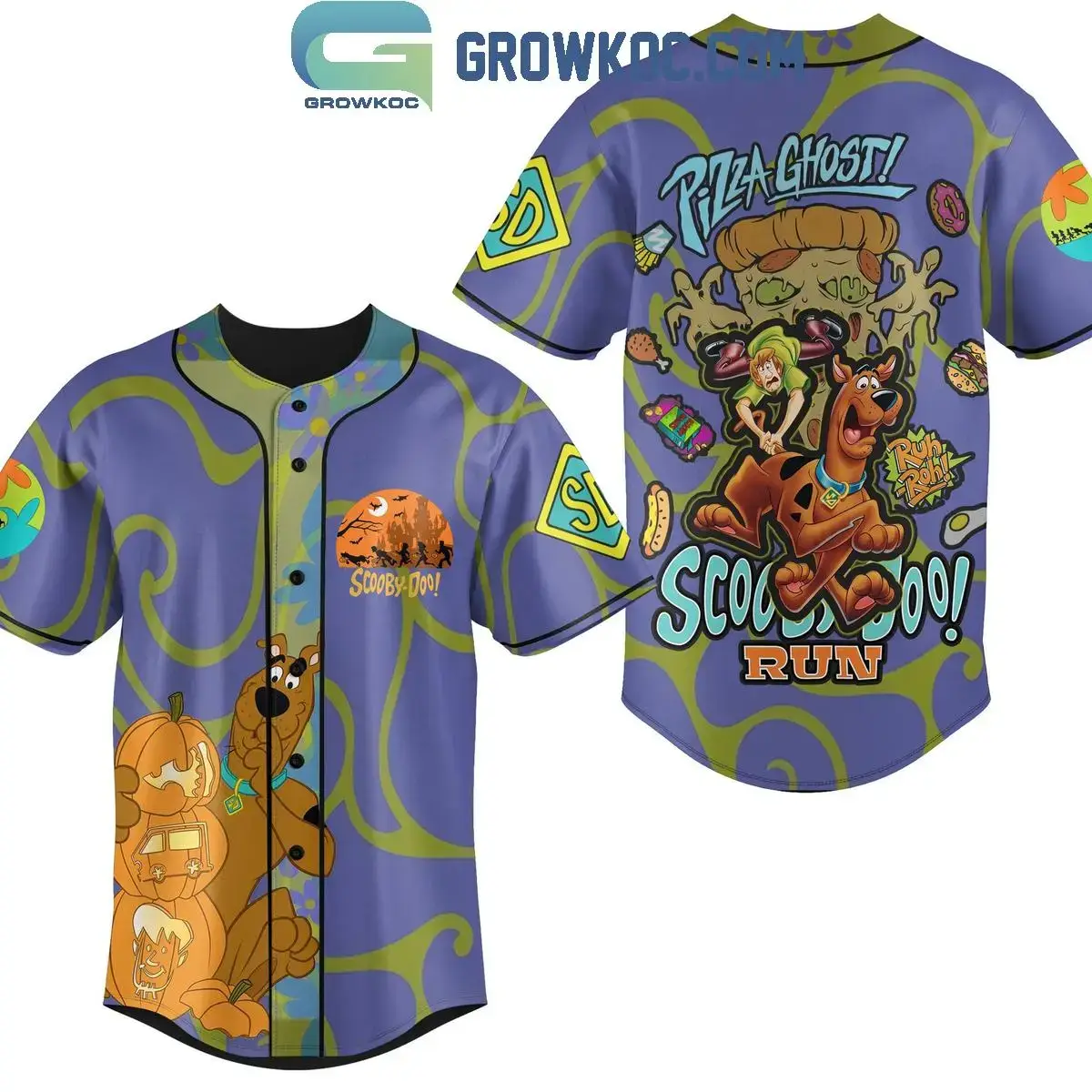 Scooby Doo Pizza Ghost Scooby Doo Run Personalized Baseball Jersey Image