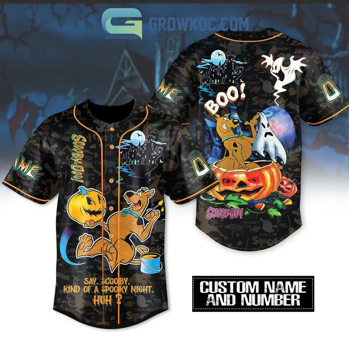 Scooby Doo Say Scooby Kind Of A Spooky Night Halloween Personalized Baseball Jersey Image