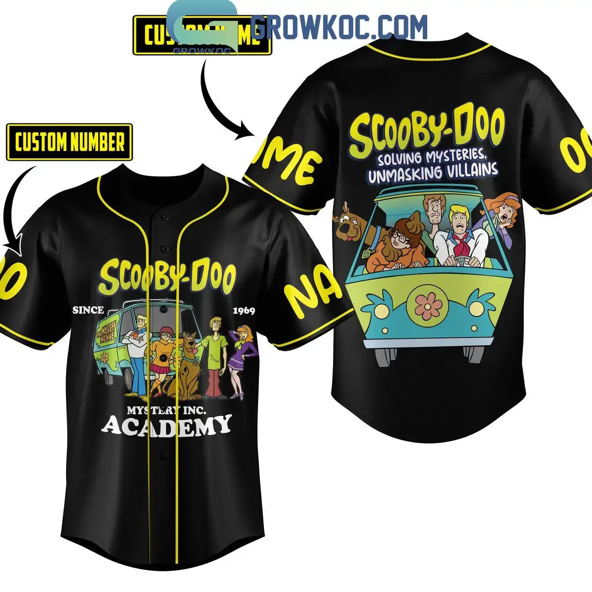 Scooby-Doo Solving Mysteries Unmasking Villains Personalized Baseball Jersey Image