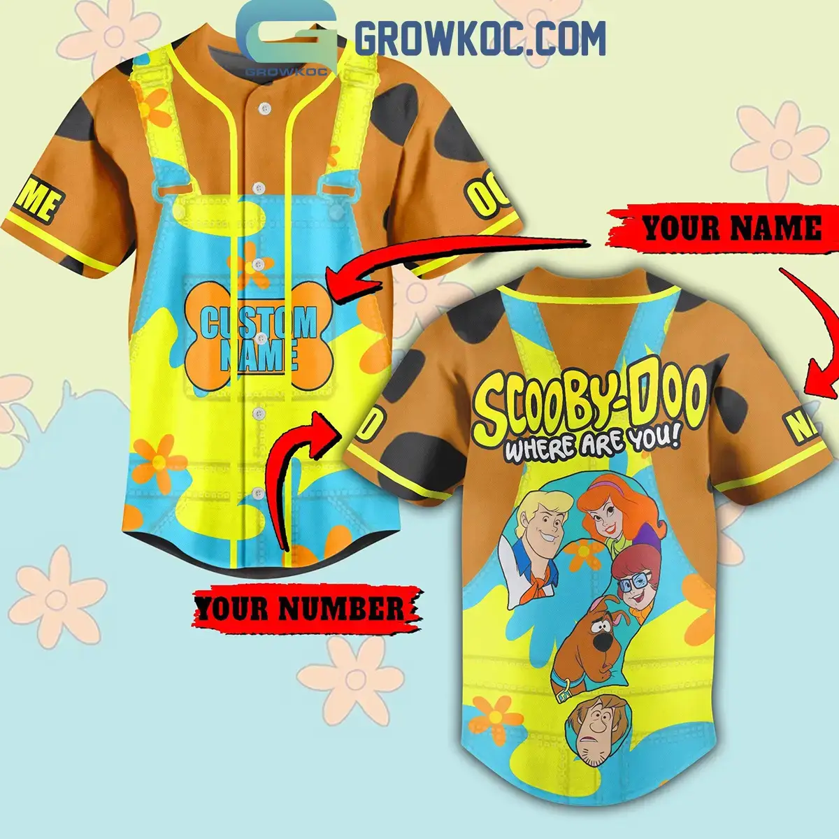 Scooby Doo Where Are You Big Question Fan Personalized Baseball Jersey Image
