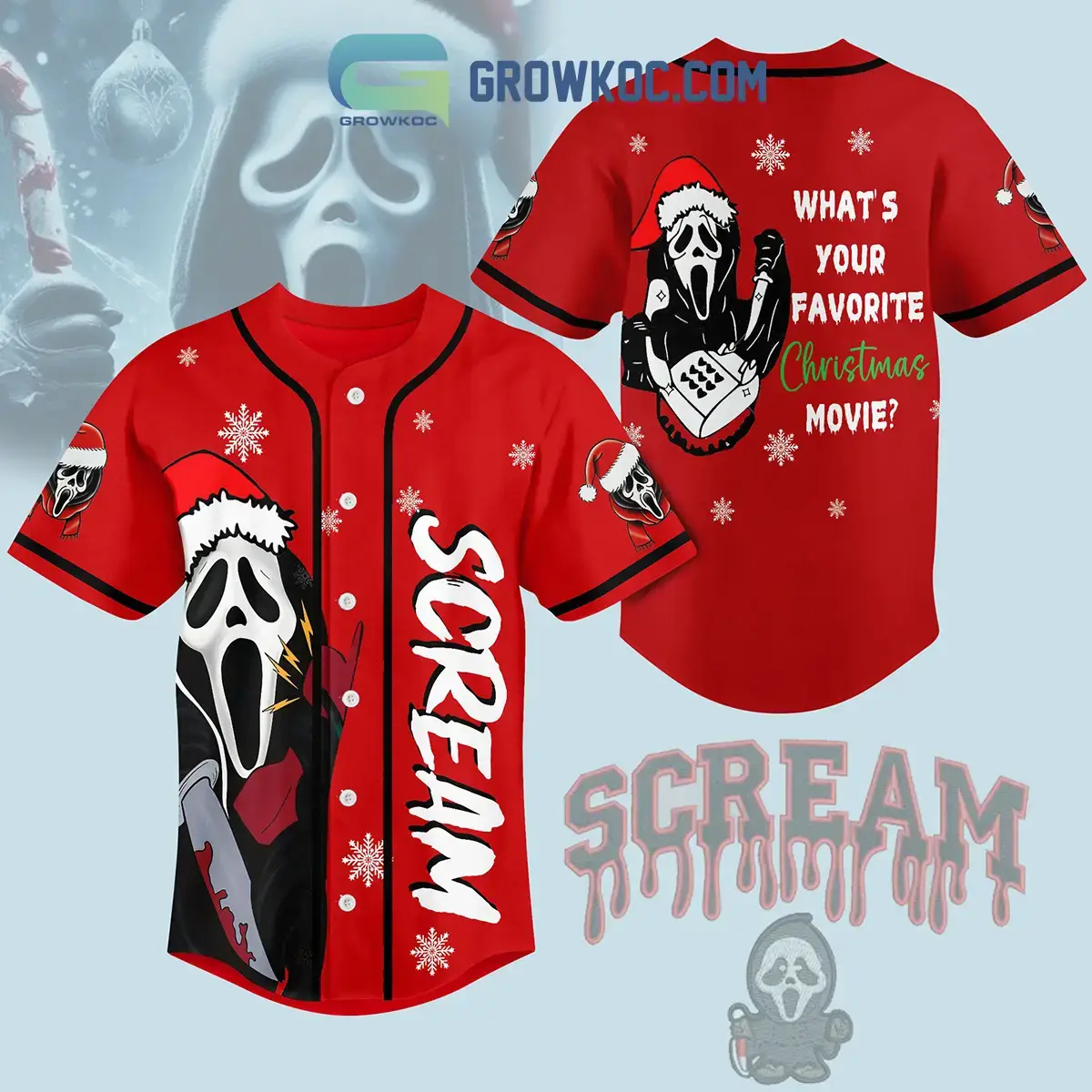 Scream Movies What Is Your Favourite Christmas Movie Holidays Custom Baseball Jersey Image