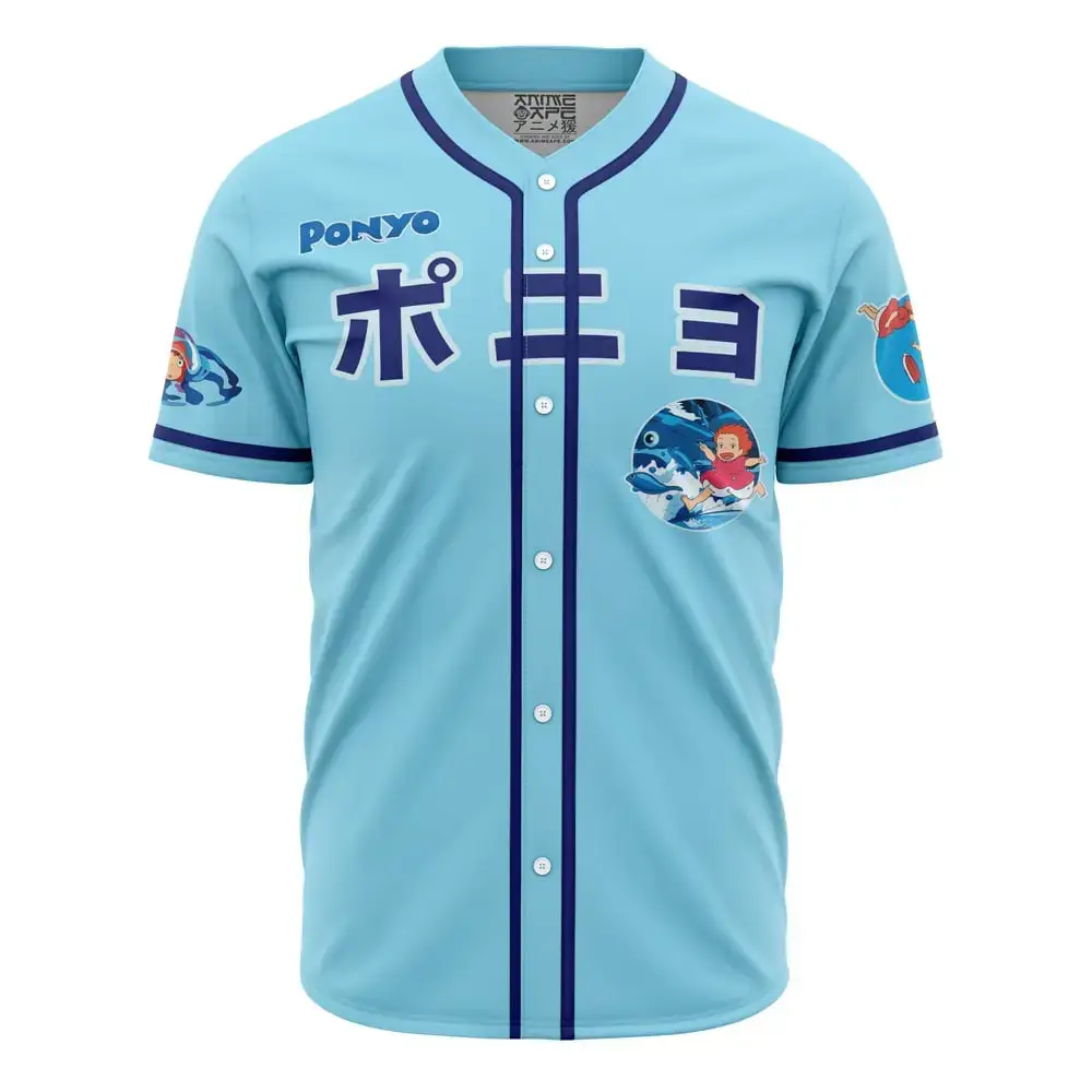 Sea Creatures Ponyo Studio Ghibli Baseball Jersey Image