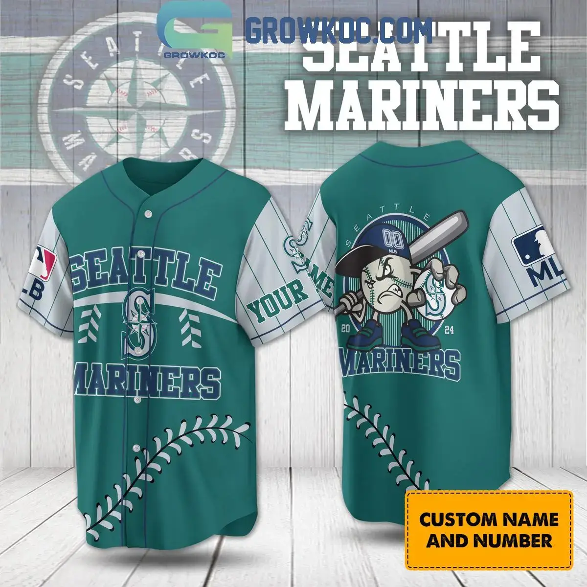 Seatle Mariners 2024 Baseball Fan Love Personalized Baseball Jersey Image