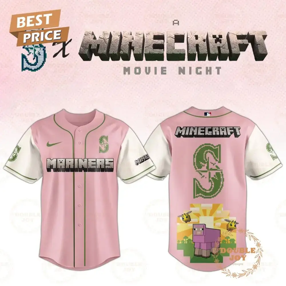 Seattle Mariners 2025 A Minecraft Movie Night Special Edition Baseball Jersey Image