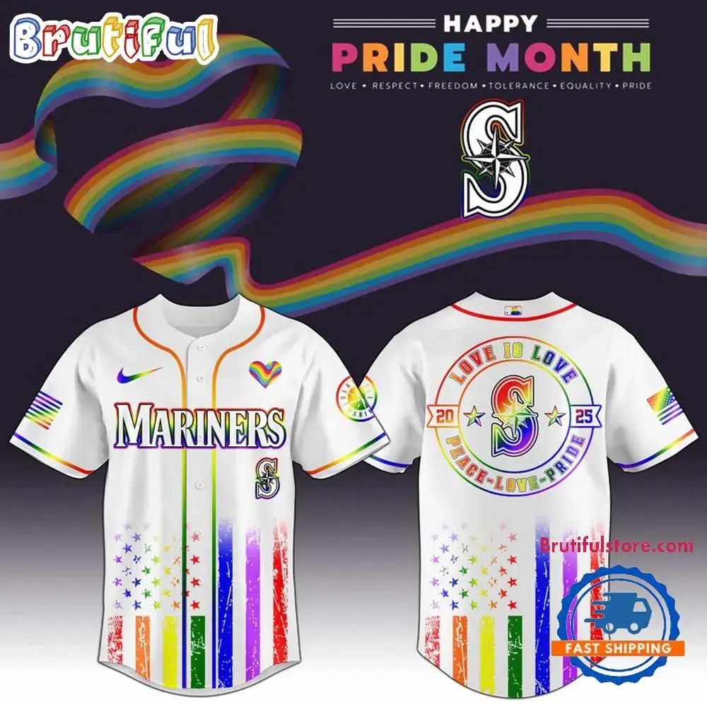 Seattle Mariners 2025 Happy Pride Month Limited Edition Baseball Jersey Image