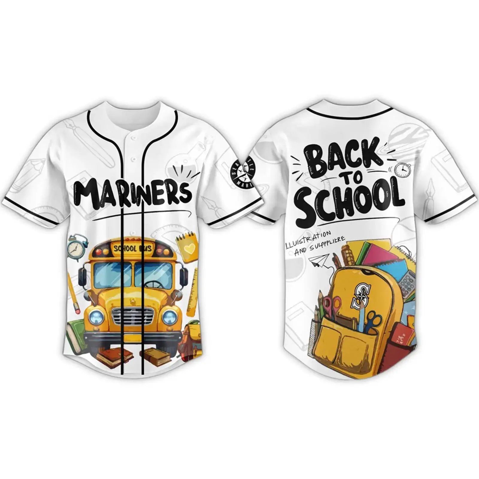 Seattle Mariners Back to School Baseball Jersey 2025 Image