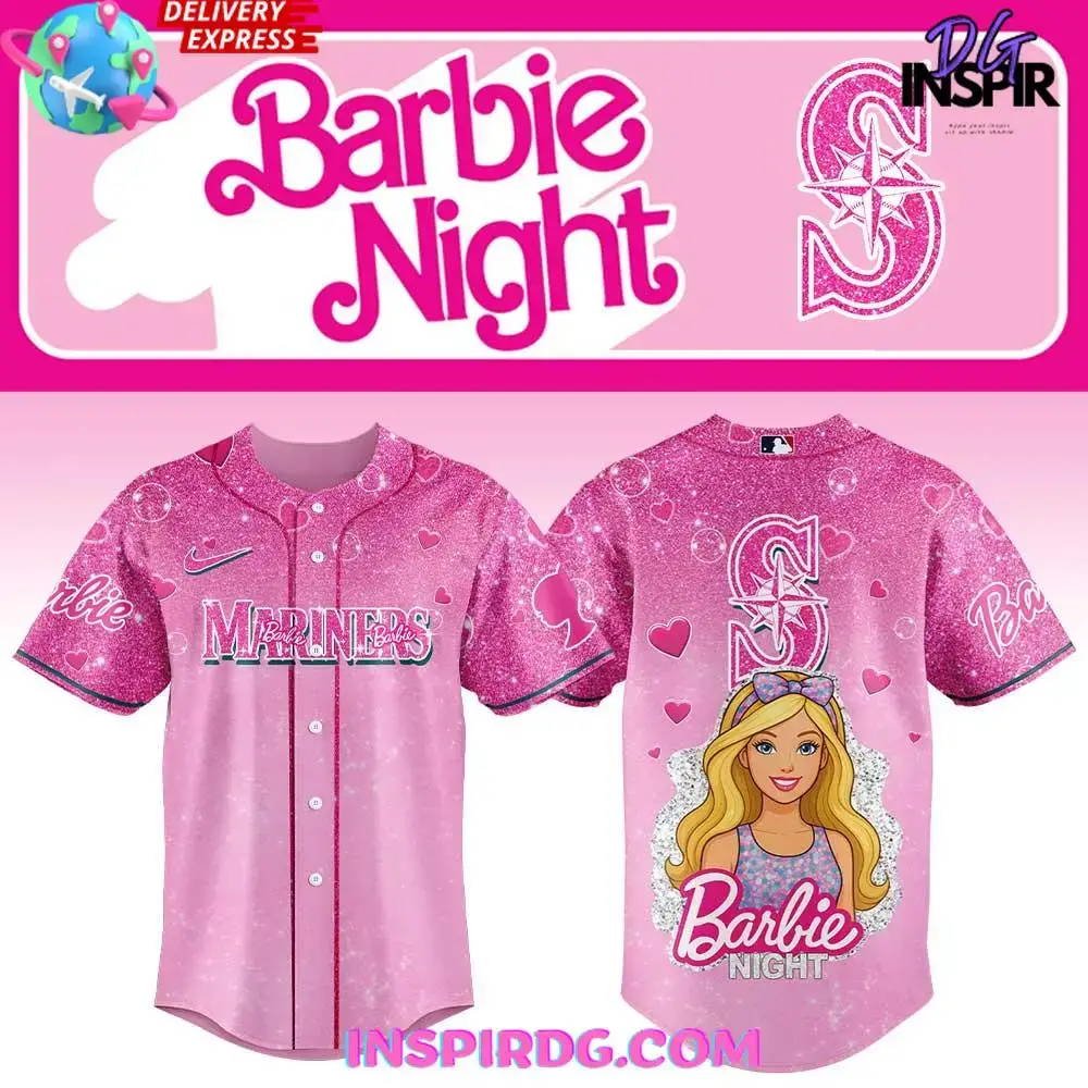 Seattle Mariners Barbie Night Limited Edition Baseball Jersey Image
