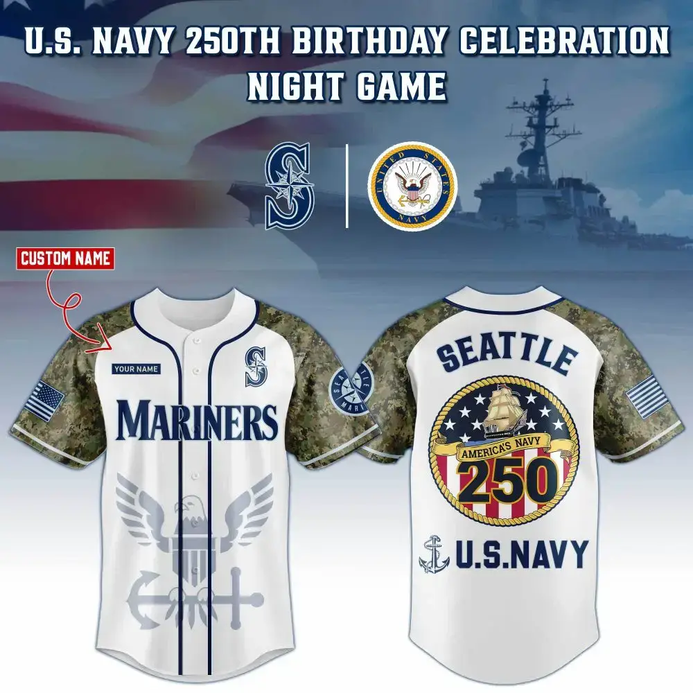 Seattle Mariners Baseball X U.S Navy 250Th Birthday Celebration Special Edition 2025 Image