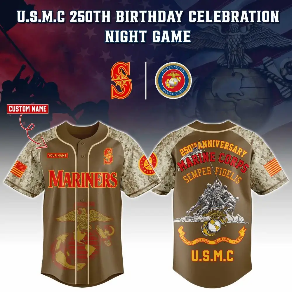 Seattle Mariners Baseball X U.S.M.C 250Th Birthday Celebration Special Edition 2025 Image