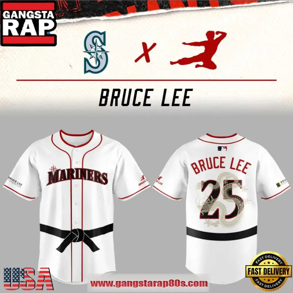 Seattle Mariners Bruce Lee Night 2025 Limited Edition Baseball Jersey Shirt Image