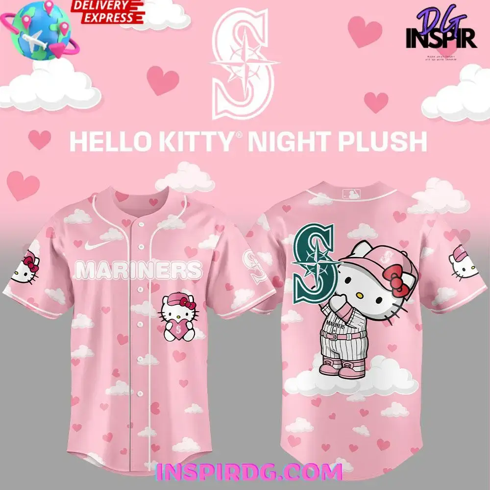 Seattle Mariners Hello Kitty Night Plush Edition Baseball Jersey Image