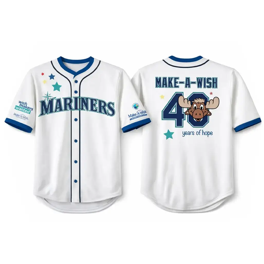 Seattle Mariners Make A Wish Night 2026 Baseball Jersey Image