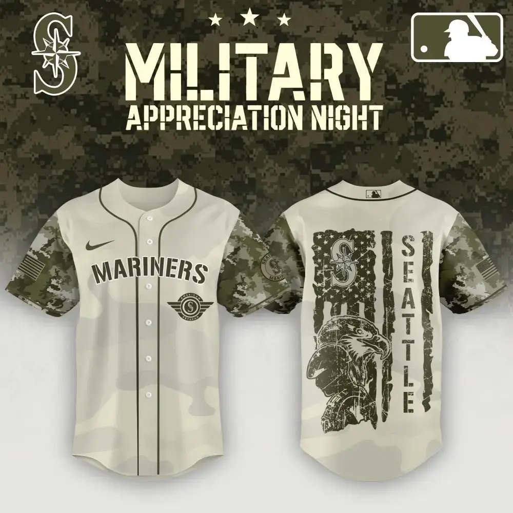 Seattle Mariners Military Appreciation Jersey - Honor, Style & Comfort - Limited Edition Camo Design Image