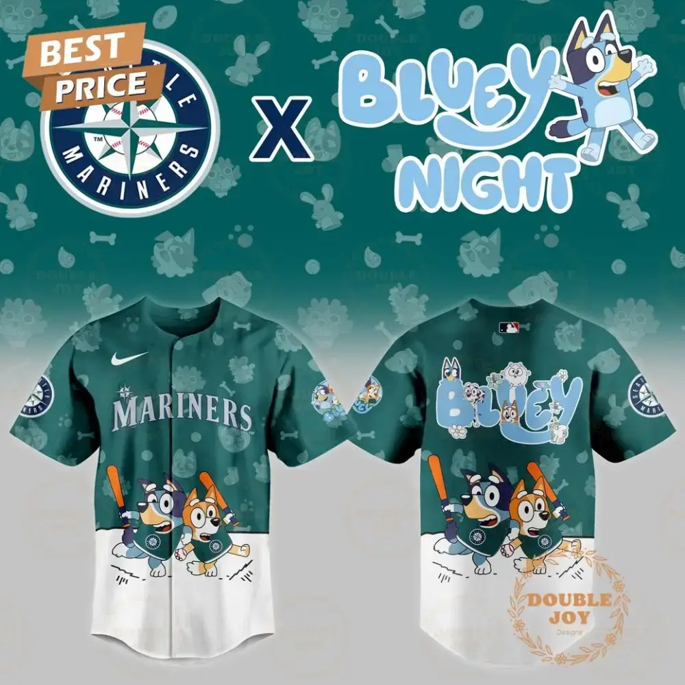Seattle Mariners Mlb 2025 Bluey Night New Edition Baseball Jersey Image