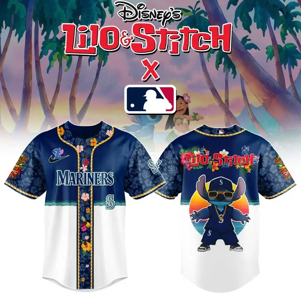 Seattle Mariners Mlb X Bluey And Bingo Special Edition Custom Baseball Jersey Image